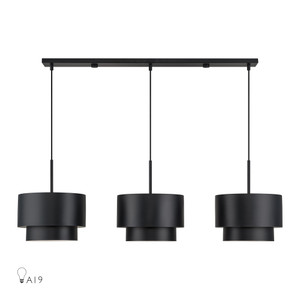 Zolana 3 Light Black Extra Large Linear Chandelier (40053-04)