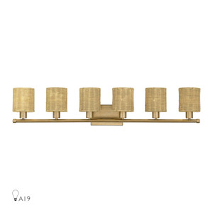 Weavington 6 Light Antique Gold Leaf Extra Large Vanity Sconce (13706-48)