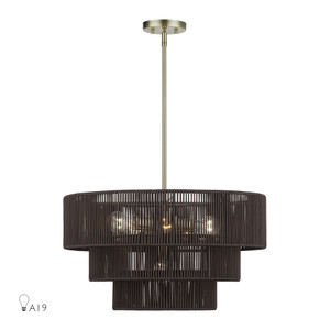 Acordia 6 Light Antique Brass Pendant Chandelier (49126-01)