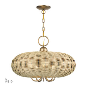 Summervine 5 Light Antique Gold Leaf Pendant Chandelier (60205-48)