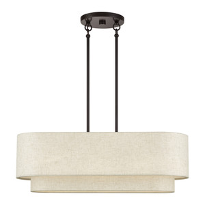 Manorwood 3 Light English Bronze Medium Linear Chandelier (41933-92)