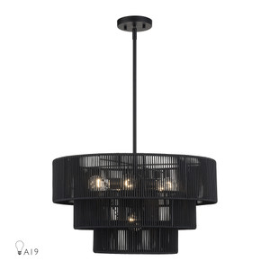 Acordia 6 Light Black Pendant Chandelier (60247-04)