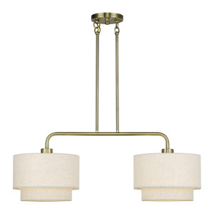 Manorwood 2 Light Antique Brass Large Linear Chandelier (41942-01)