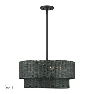 Weavington 4 Light Black Pendant Chandelier (60115-04)