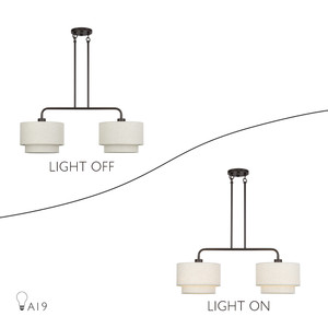 Manorwood 2 Light English Bronze Large Linear Chandelier (41942-92)