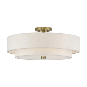 Monroe 5 Light Antique Brass Extra Large Semi-Flush (52139-01)