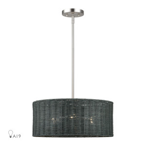 Weavington 3 Light Brushed Nickel Pendant Chandelier (60114-91)