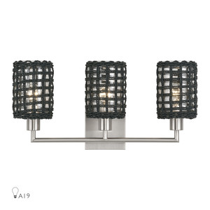 Twinewell 3 Light Brushed Nickel Vanity Sconce (14043-91)