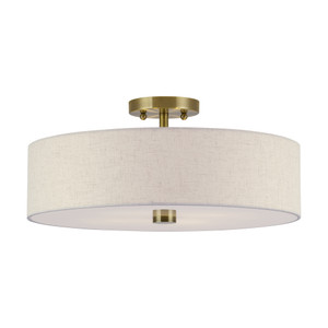 Monroe 4 Light Antique Brass Large Semi-Flush (52136-01)