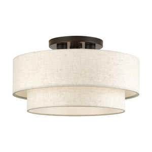Manorwood 3 Light English Bronze Large Semi-Flush (41945-92)