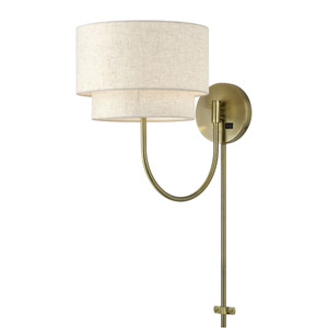 Manorwood 1 Light Antique Brass Swing Arm Wall Lamp (41940-01)