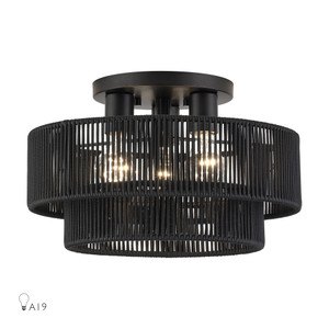 Acordia 3 Light Black Large Semi-Flush (60266-04)