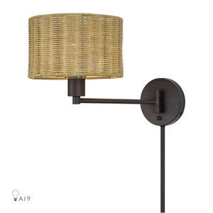 Weavington 1 Light Bronze Swing Arm Wall Lamp (60034-07)