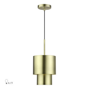 Zolana 1 Light Antique Brass Mini Pendant (40058-01)