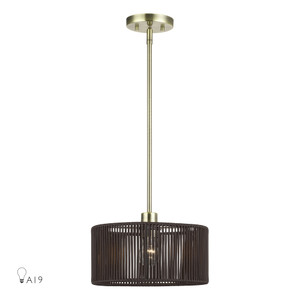 Acordia 1 Light Antique Brass Pendant (49122-01)