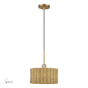 Weavington 1 Light Antique Gold Leaf Pendant (60042-48)