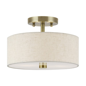 Monroe 2 Light Antique Brass Medium Semi-Flush (52133-01)