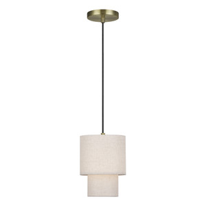Monroe 1 Light Antique Brass Mini Pendant (51089-01)