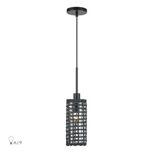 Twinewell 1 Light Black Mini Pendant (60451-04)