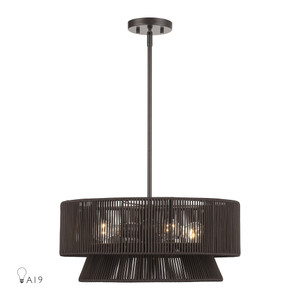 Florell 4 Light English Bronze Pendant Chandelier (49144-92)