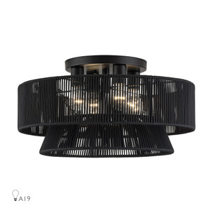 Florell 4 Light Black Extra Large Semi-Flush (60257-04)