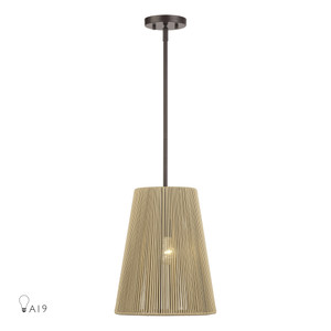 Florell 1 Light English Bronze Pendant (53159-92)