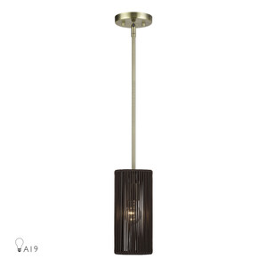 Acordia 1 Light Antique Brass Mini Pendant (49121-01)
