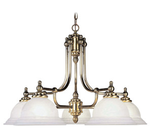 North Port 5 Light Chandelier In Antique Brass (4255-01)