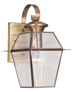 Westover 1 Light Antique Brass Outdoor Wall Lantern (2181-01) Westover 1 Light Antique Brass Outdoor Wall Lantern (2181-01)