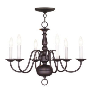 Williamsburgh 6 Light Bronze Chandelier (5006-07) Williamsburgh 6 Light Bronze Chandelier (5006-07)