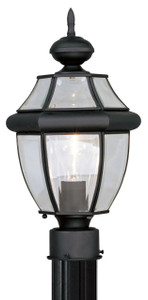 Monterey 1 Light Black Outdoor Post Top Lantern (2153-04)