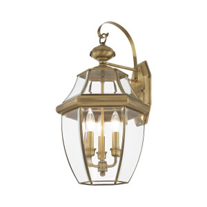 Monterey 3 Light Antique Brass Outdoor Wall Lantern (2351-01) Monterey 3 Light Antique Brass Outdoor Wall Lantern (2351-01)