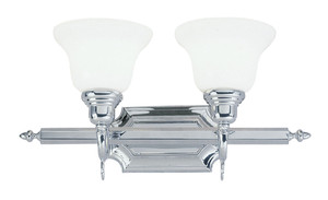 French Regency 2 Light Polished Chrome Bath Vanity (1282-05) French Regency 2 Light Polished Chrome Bath Vanity (1282-05)