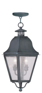 Amwell 2 Light Charcoal Outdoor Pendant Lantern (2546-61) Amwell 2 Light Charcoal Outdoor Pendant Lantern (2546-61)
