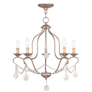 Chesterfield 5 Light Hand Painted Antique Silver Leaf Chandelier (6435-73) Chesterfield 5 Light Hand Painted Antique Silver Leaf Chandelier (6435-73)