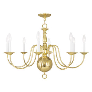 Williamsburgh 8 Light Polished Brass Chandelier (5007-02) Williamsburgh 8 Light Polished Brass Chandelier (5007-02)