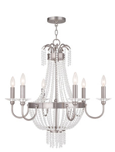 Valentina 6 Light Brushed Nickel Chandelier (51846-91) Valentina 6 Light Brushed Nickel Chandelier (51846-91)