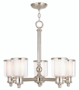 Middlebush 5 Light Polished Nickel Chandelier (40205-35) Middlebush 5 Light Polished Nickel Chandelier (40205-35)