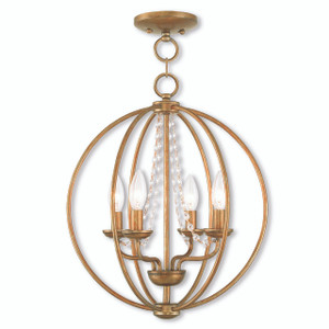 Arabella 4 Light Antique Gold Leaf Mini Chandelier (40914-48) Arabella 4 Light Antique Gold Leaf Mini Chandelier (40914-48)