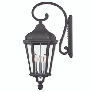 Morgan 3 Light Textured Black Outdoor Wall Lantern (76192-14) Morgan 3 Light Textured Black Outdoor Wall Lantern (76192-14)