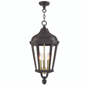 Morgan 3 Light Bronze Outdoor Pendant Lantern (76193-07)