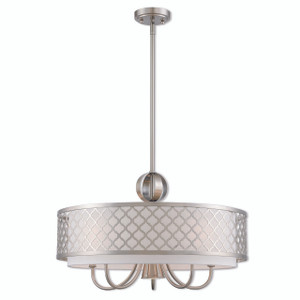 Arabesque 6 Light Brushed Nickel Pendant Chandelier (41105-91) Arabesque 6 Light Brushed Nickel Pendant Chandelier (41105-91)