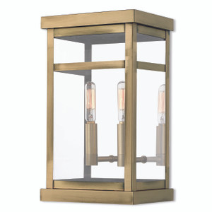 Hopewell 2 Light Antique Brass Outdoor Wall Lantern (20702-01)