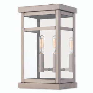Hopewell 2 Light Brushed Nickel Outdoor Wall Lantern (20702-91) Hopewell 2 Light Brushed Nickel Outdoor Wall Lantern (20702-91)
