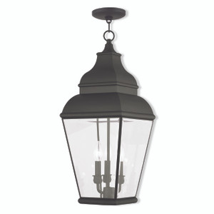 Exeter 3 Light Black Outdoor Pendant Lantern (2597-04) Exeter 3 Light Black Outdoor Pendant Lantern (2597-04)