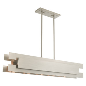 Varick 5 Light Brushed Nickel Linear Chandelier (40695-91) Varick 5 Light Brushed Nickel Linear Chandelier (40695-91)
