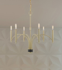 Wisteria 6 Light Satin Brass Chandelier (51336-12) Wisteria 6 Light Satin Brass Chandelier (51336-12)