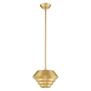 Amsterdam 1 Light Satin Brass Mini Pendant (40401-12)