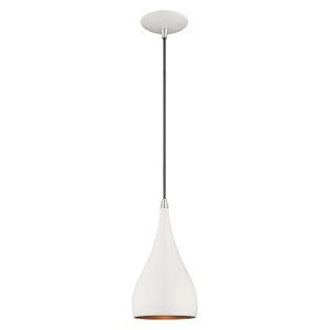 Metal Shade Mini Pendants 1 Light Shiny White Mini Pendant (41171-69) Metal Shade Mini Pendants 1 Light Shiny White Mini Pendant (41171-69)