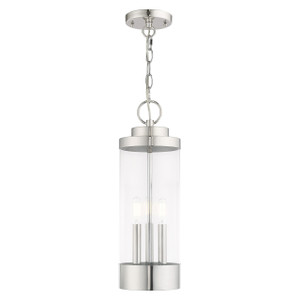 Hillcrest 3 Light Polished Chrome Outdoor Pendant Lantern (20727-05) Hillcrest 3 Light Polished Chrome Outdoor Pendant Lantern (20727-05)